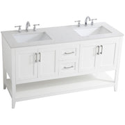Elegant Decor 60"Lx22"Wx34"H / White / Traditional Bathroom Vanities
