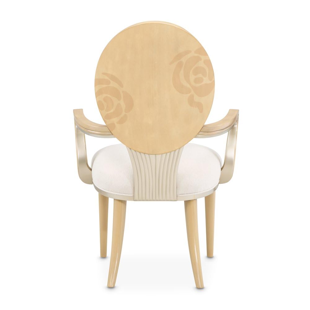 Camellia Field Brown Dining Arm Chair Set of by Michael Amini – Solid; Manufactured Wood, Caramel, Model N9090004-134