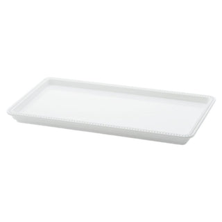 White Rect. Beaded Edge Venetian Display Tray by Elite Global Solutions – 15" x 6" x 1", White, Model M1561-W