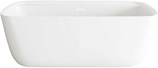 Elegant Kitchen And Bath 67" Soaking Bathtub In Glossy White With Polished White
