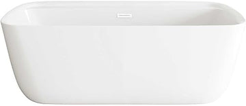 Elegant Kitchen And Bath 67" Soaking Bathtub In Glossy White With Polished White