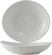 Tuxton China BWB-105J Bowl, 10-1/2 oz., 7" x 6-1/8", Oval, Microwave and Dishwasher Safe, Oven Proof, Fully Vitrified, Ceramic, DuraTux, White, Pack of 12
