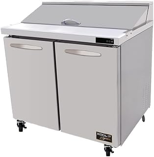 Kool-It KST-36-2 36-2/5" Two Section Counter Refrigerated Sandwich and Salad Prep Unit, 9.5 Cubic Feet