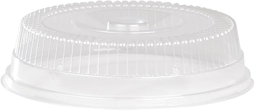 Detroit Forming Caterware OPS Plastic Round Snap-On Dome Lid For 12" Catering Platter, 12.25" Diameter x 3" Height, 50/Case