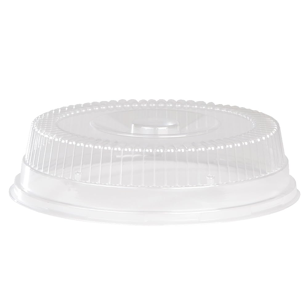 Caterware OPS Plastic Round Snap-On Dome Lid For 12" Catering Platter by Detroit Forming – Large, Plastic, Clear, Pack of 50, Model DCS-919