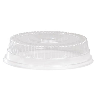 Caterware OPS Plastic Round Snap-On Dome Lid For 12" Catering Platter by Detroit Forming – Large, Plastic, Clear, Pack of 50, Model DCS-919