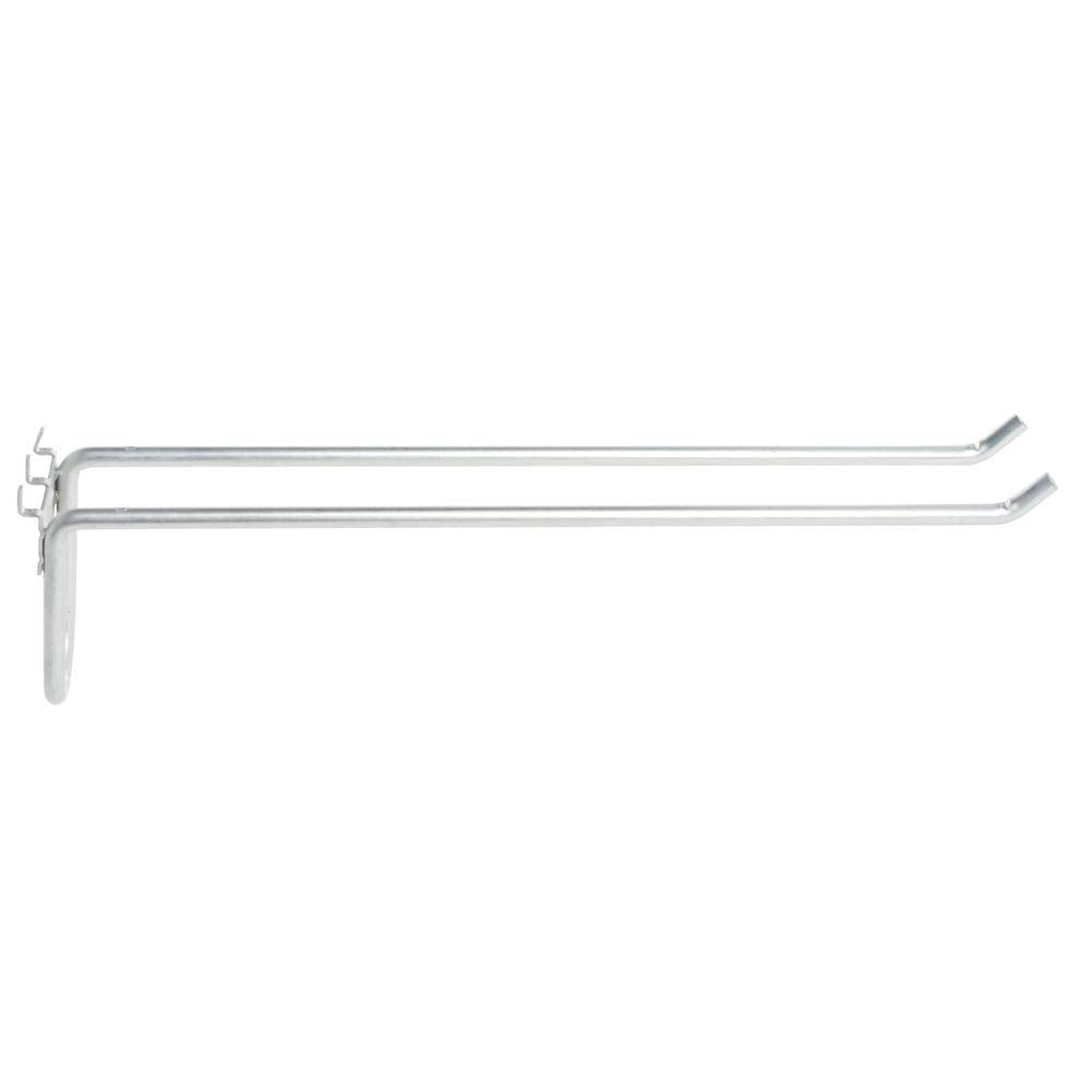 16 Inch (L) Double Peg Hook Steel by Retail Resource – Steel, Silver, Model 080-274-10