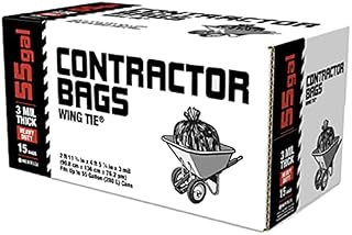 BERRY GLOBAL Contractor Trash Bags, Black