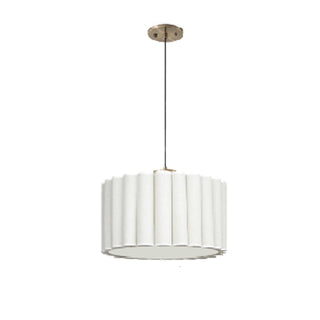 Scalloped Pendant Light - Weathered Brass by NOVA of California – Wood, Weathered Brass & Walnut, Model 3111802WB