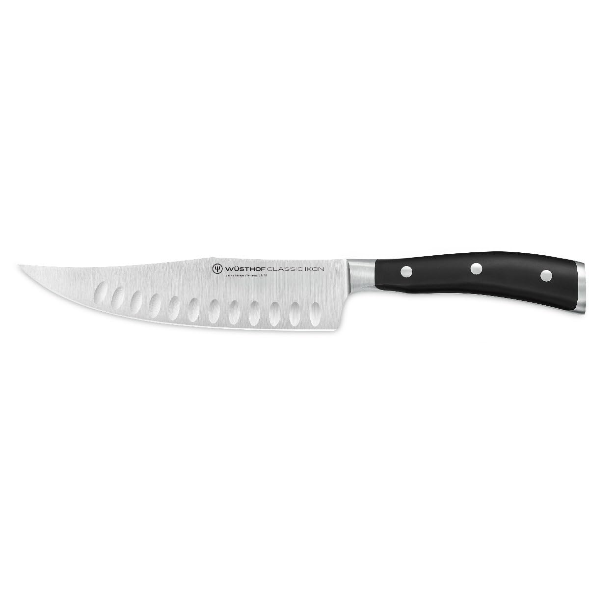 Classic Ikon 7" Hollow Edge Craftsman Knife by Wüsthof – 7", High Carbon Steel, Silver/Black, Model 1040334318