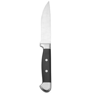 Ionian 10-1/4" Steak Knife by Oneida – 10.25, Stainless Steel, Black,Silver, Pack of 12, Model B907KSSF