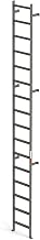 EGA VMS16 Steel Vertical Wall Mount Ladder W/O Rail Extensions, 16 Step, Gray