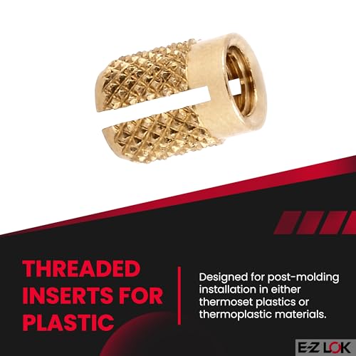 E-Z LOK 6-32 Pack of 50 / 6-32 / brass Press-In Inserts