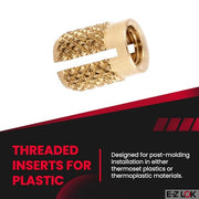 E-Z LOK 8-32 Pack of 50 / One Size / Brass Press-In Inserts