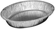 Handi-Foil 15" x 10" x 3" Oval Chicken Casserole Roaster Pan with Clear Dome Lid (pack of 50)