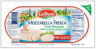 Galbani Fresh Mozzarella Cheese Pre-Sliced Log, 16 Ounce -- 6 per case.