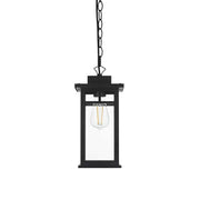 Mercer One Light Outdoor Pendant Black by Lighting Design – Iron, Black, Model OD313H14BK