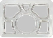 CAC China STRY-6R 6-Compartment Tray with Round Center 15-1/2" x 11-1/2