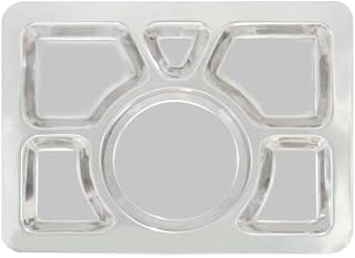 CAC China STRY-6R 6-Compartment Tray with Round Center 15-1/2" x 11-1/2