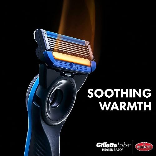 Gillette Bugatti Heated Razor Kit / 1 Count (Pack of 1) / Blue Cartridge Razors