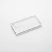 American Metalcraft MWMEL19 Melamine Matte Rectangular Platter, White Marble, 14"