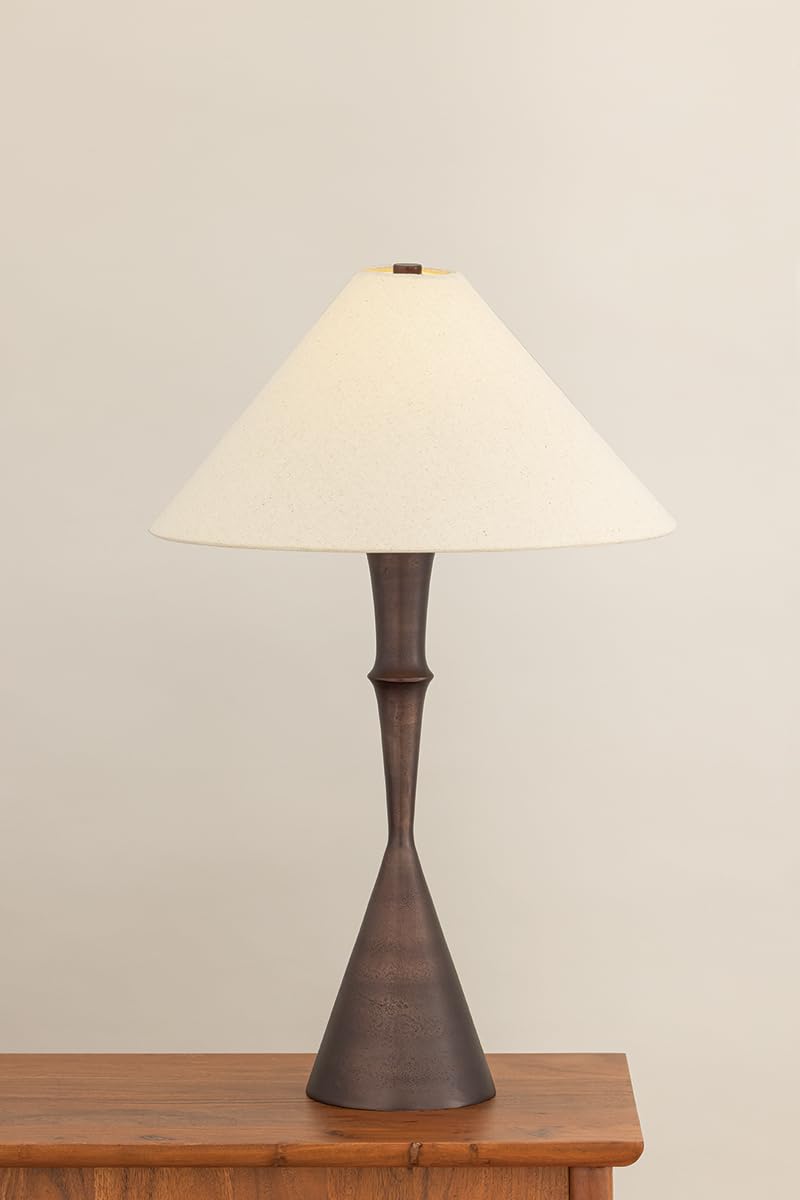 Viewmont 1-Light Table Lamp | Essential & Modern Style | Bronze Finish | Made of Aluminum & Textile | 28.25" Overall Height | Textured Cream Shade | -BRZ by Hudson Valley Lighting