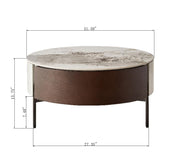 32" Scratch Resistant Coffee Table by VUSVAB – Ceramic+MDF, White+natural