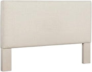 Furnifact Sand Upholstered King Panel Headboard with Ivory Polyester Fabric, Transitional Style, Durable Construction, Easy Maintenance for Stylish Bedroom