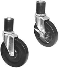 5" Casters w/Galvanized Legs, (2) w/Brakes, Rubber