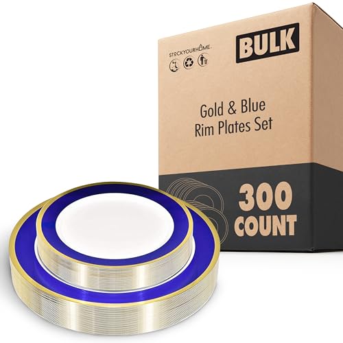 Stock Your Home Blue and Gold / 2 Pack / Formal Plates