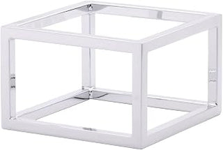 HUBERT Cerve Collection MDEX Chrome Display Riser - 7" L x 7" W x 4 1/2" H