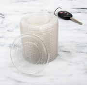 DCC PL4N No-Slot Plastic Cup Lids – 9.0 ounces, Polyethylene Terephthalate, Clear, Model DCCPL4N