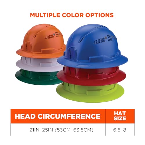 Ergodyne Orange / One Size / Full Brim Safety Helmet - Type 2, Class C Head Protection