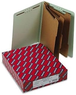 SMEAD Extra-Heavy Recycled Pressboard End Tab Classification Folders with Standard Dividers FOLDER,CLAS END TB LTR,GG (Pack of2)
