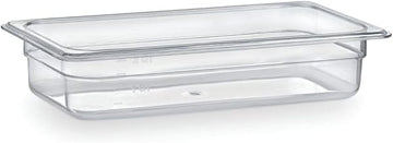 HUBERT Third-Size Clear Polycarbonate Cold Food Pan -12 4/5" L x 6 15/16" W x 2 1/2" D