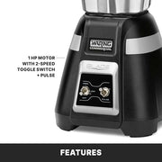 Waring Toggle Switch | Stainless Jar / 48 oz / Black Countertop Blenders