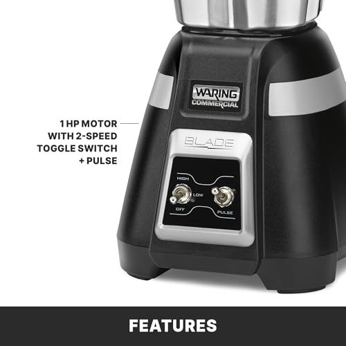 Waring Toggle Switch | Stainless Jar / 48 oz / Black Countertop Blenders