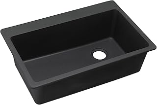 Elkay ELG13322BK0 Quartz Classic Single Bowl Drop-in Sink, Black