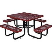 Global Industrial Red / 81D x 81W x 29.5H in / Industrial Picnic Tables