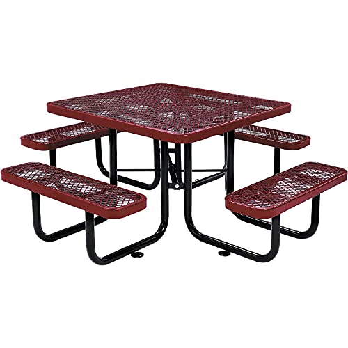 Global Industrial Red / 81D x 81W x 29.5H in / Industrial Picnic Tables