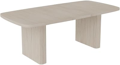 Starlight Canyon Home White Wash Rectangular Dining Table Modern Design Adjustable Height Durable Construction for Spacious Dining Room Seating