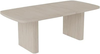 Starlight Canyon Home White Wash Rectangular Dining Table Modern Design Adjustable Height Durable Construction for Spacious Dining Room Seating