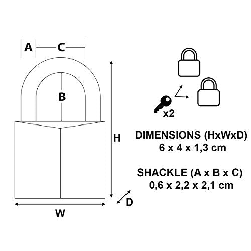 Master Lock 1 / Keyed-Alike / 2 Pack Keyed Padlocks