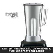 Waring 64 Ounce Stainless Steel Jar / Stainless Steel Container / Hi-Power Electronic Keypad Countertop Blenders