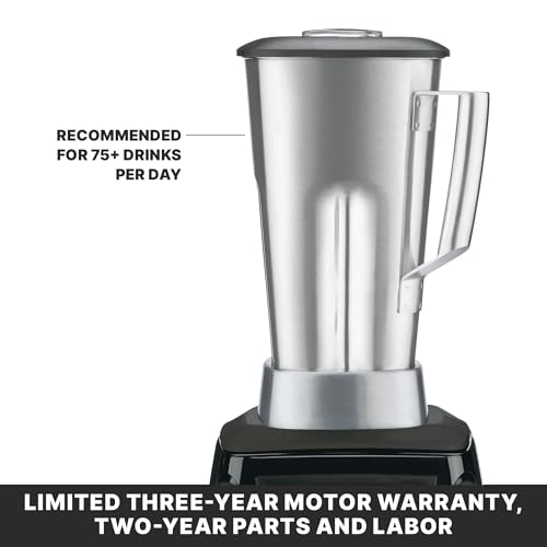Waring 64 Ounce Stainless Steel Jar / Stainless Steel Container / Hi-Power Electronic Keypad Countertop Blenders