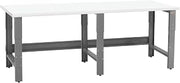 BenchPro RE3696-GFr-W 36 x 96 x 30 to 36 in. Adjustable Height Roosevelt Workbenches with Formica Laminate Top Gray & White