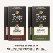 Peet's Coffee Signature Blend Variety Pack / 10 Count (Pack of 4) / 4 Single-Serve Capsules & Pods