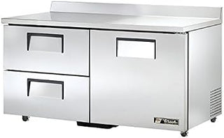 TRUE TWT-60D-2-ADA-HC ADA Compliant Two Section 60" Work Top Refrigerator, One Solid Door & ADA Compliant Two Drawers