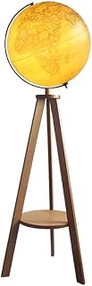 OLOTU Globe Light Up World Globe Light Up Wooden Storage Shelf Stand Raised Embossed Map Surface Globe Tabletop Display Globe for Decor