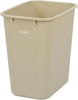 CAC Poly TCWB-28BG Trash Can/Wastebasket Rect Beige 28Qt/7Gal